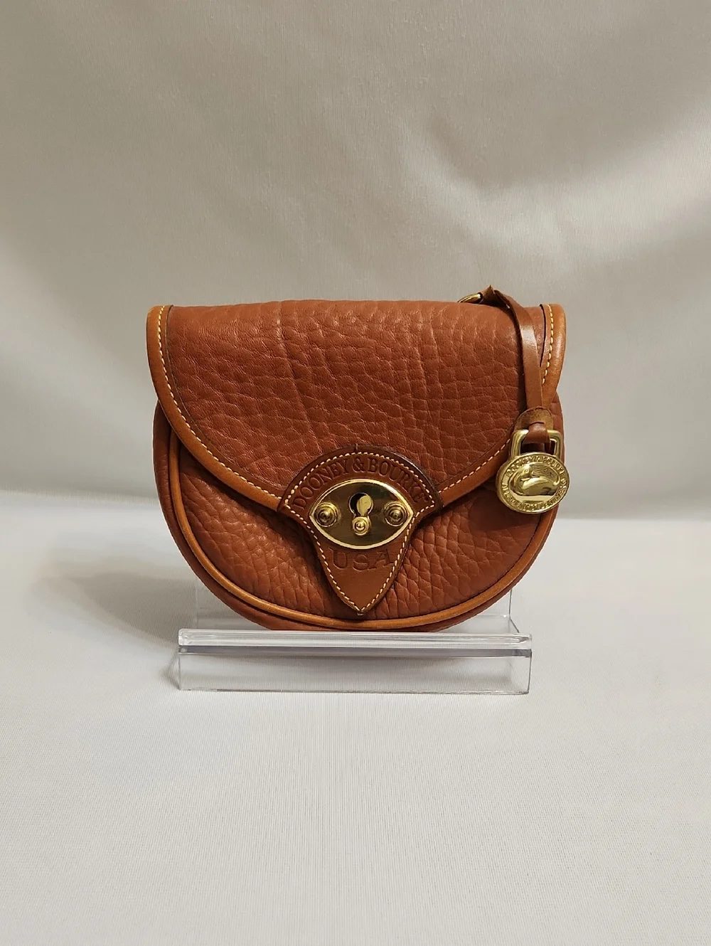 Vintage Dooney & Bourke Leather Calvery Mini Belt Bag Crossbody Bag - Picture 1 of 16